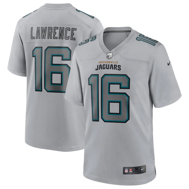 mens nike trevor lawrence gray jacksonville jaguars atmosphere fashion game jersey